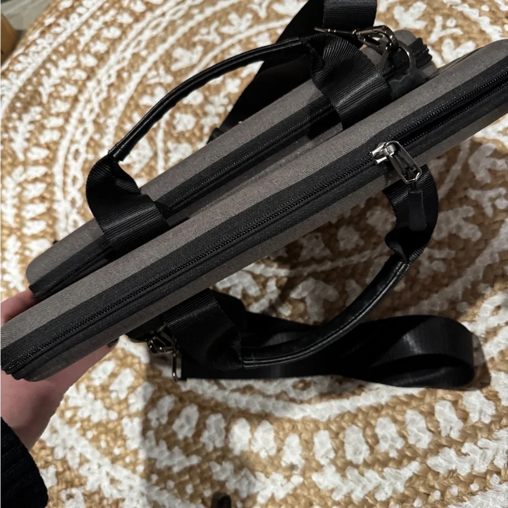 Elegant Black and Gray slim hard Laptop Bag